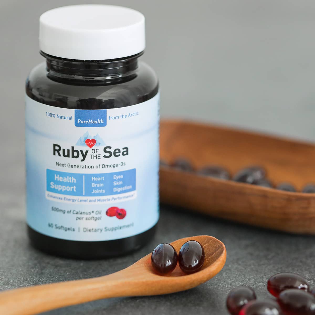 One Time Purchase - 3 Bottles of Ruby of the Sea® Oil 500mg - 60 softgels per bottle